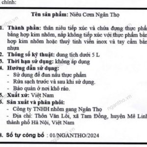 Công bố sản phẩm Niêu Cơm Ngân Thọ